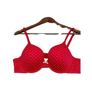 Victoria's Secret Red Polka Dot Push-Up Bra 36B